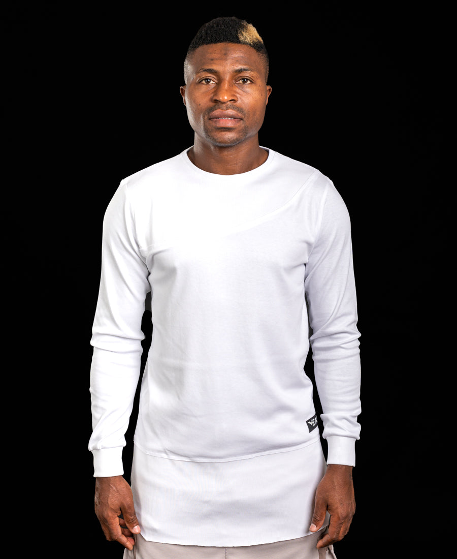 White Longline Top with Statement Detail