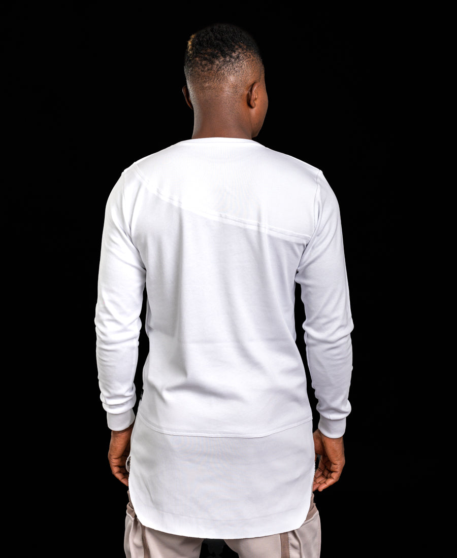 White Longline Top with Statement Detail