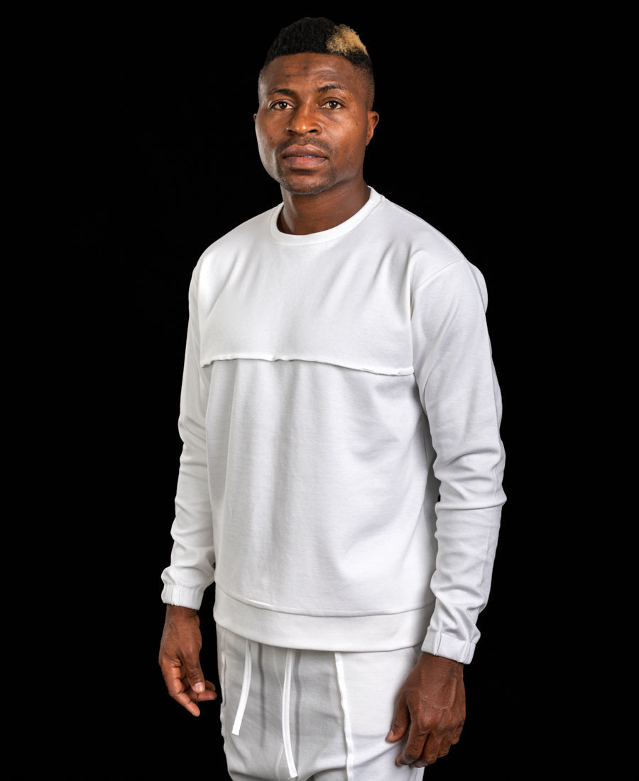 White Two-Piece Set with Statement Graphic