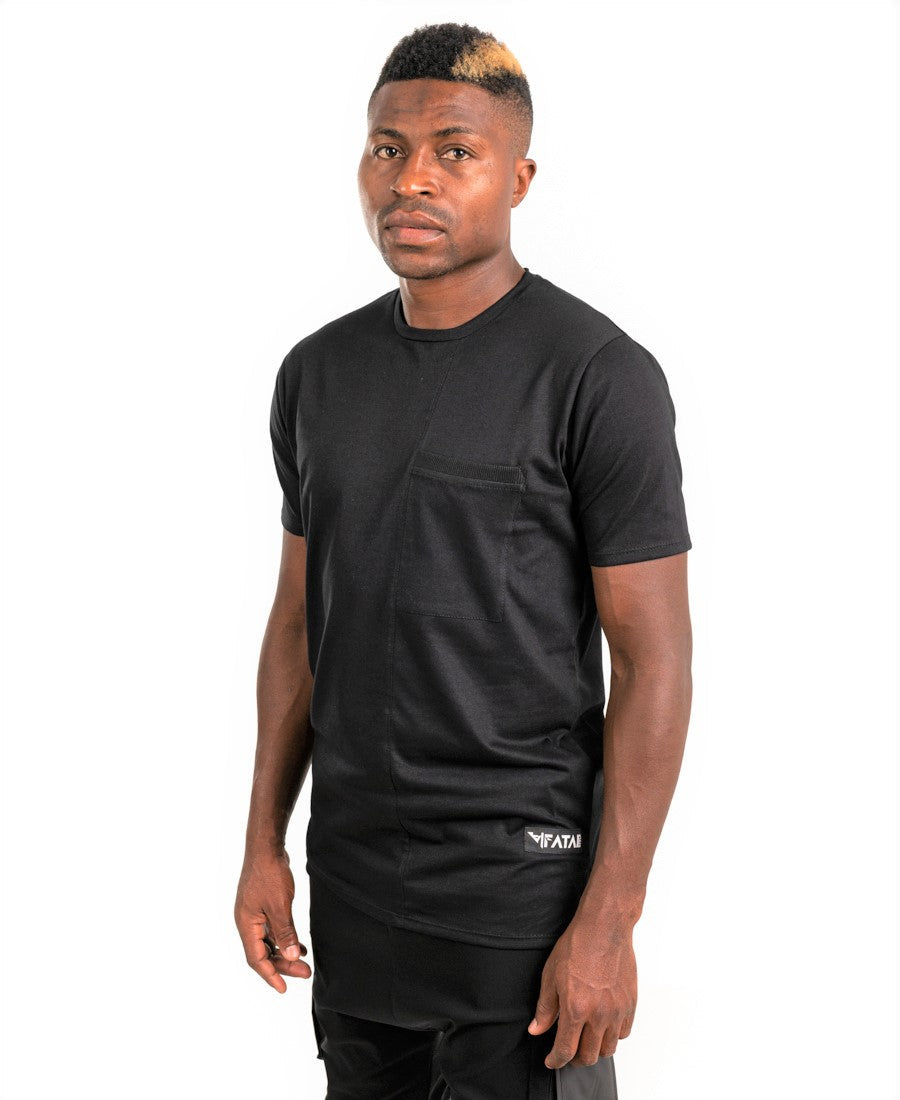 Black T-Shirt with Pocket Detail