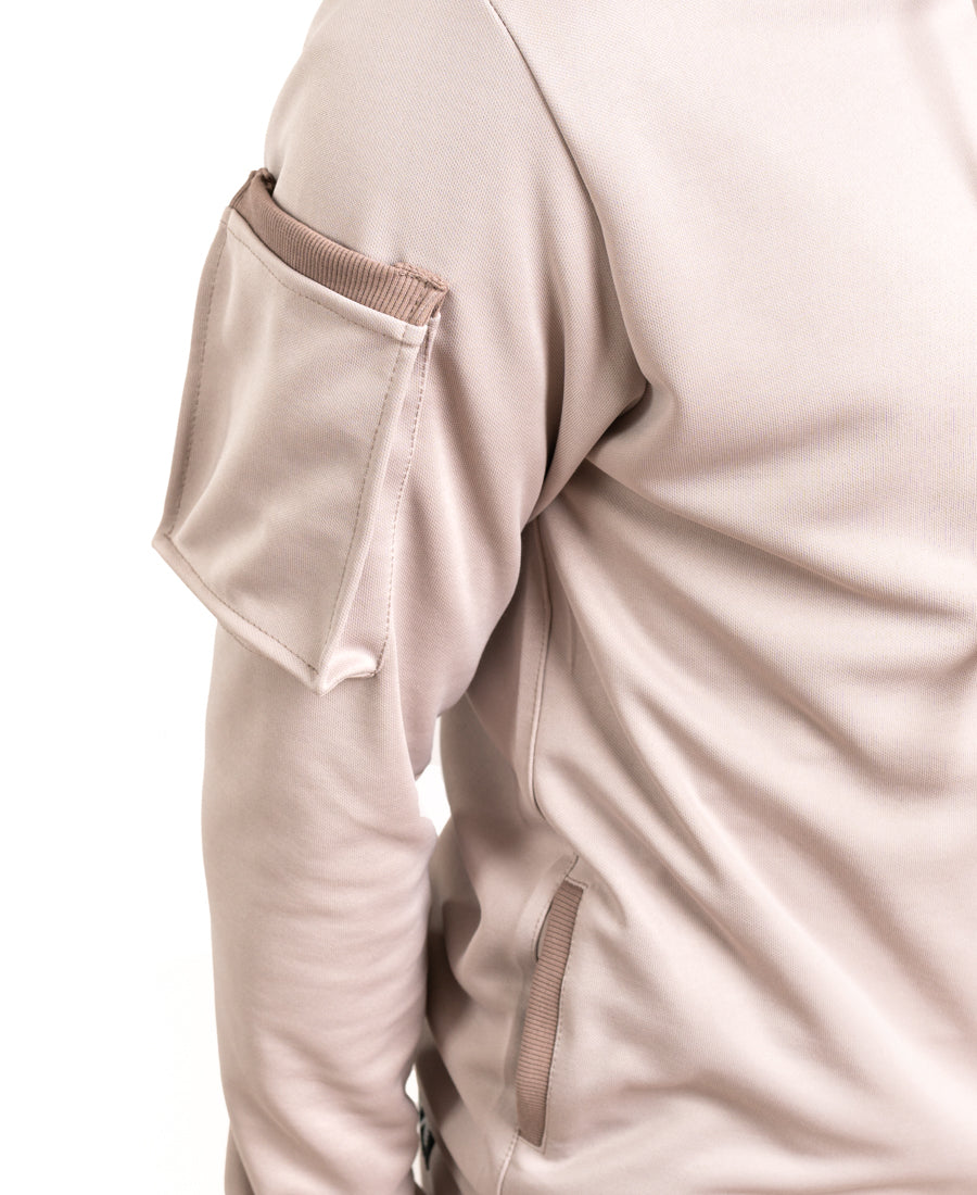 Beige & Cappuccino Two-Piece Set with Side Pockets