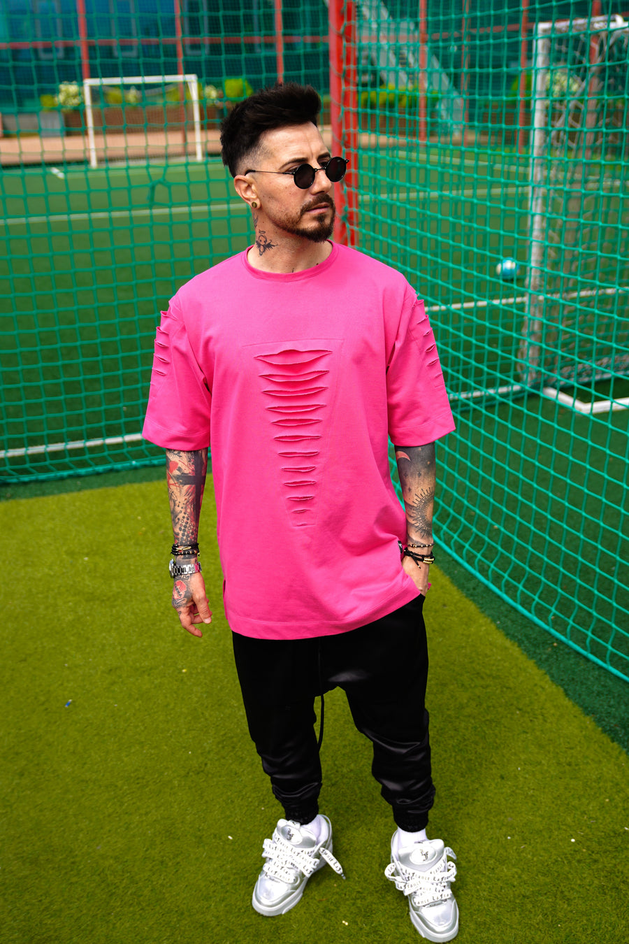 Pink T-Shirt with Cut-Out Detail