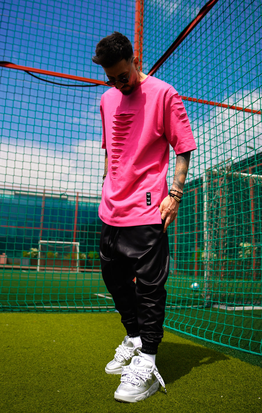 Pink T-Shirt with Cut-Out Detail