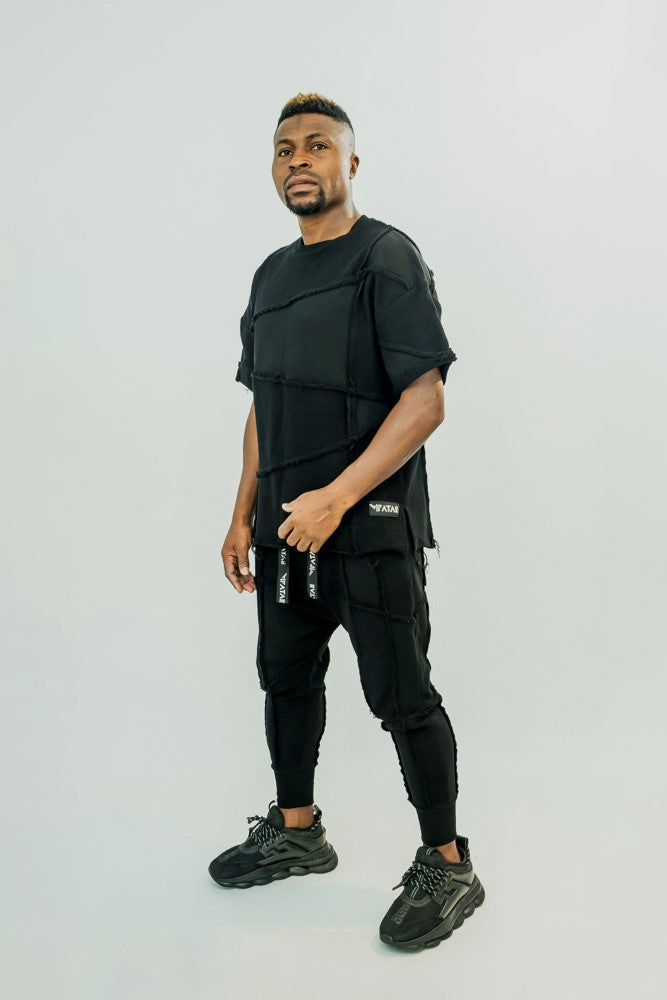 Black Two-Piece Set with Cut-Out Detail