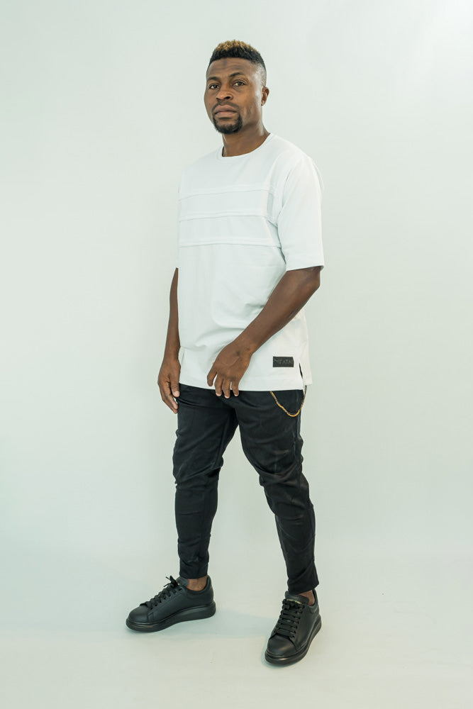 White T-Shirt with Front Graphic Design