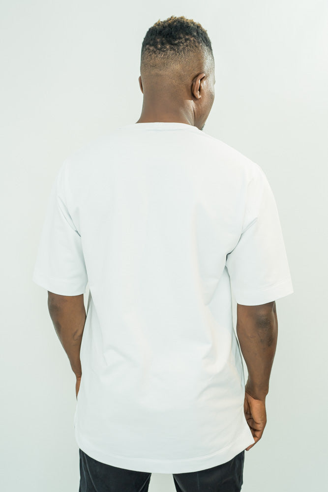 White T-Shirt with Front Graphic Design