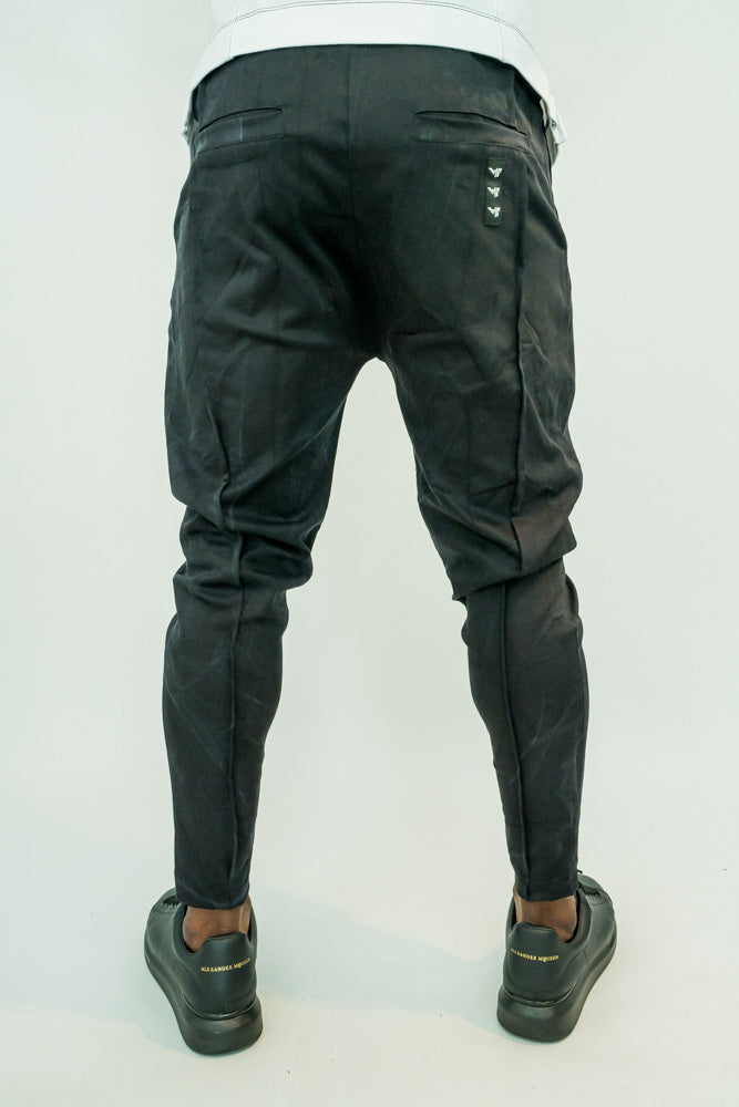 Black Ombre Stretch Jeans with Front and Back Pattern