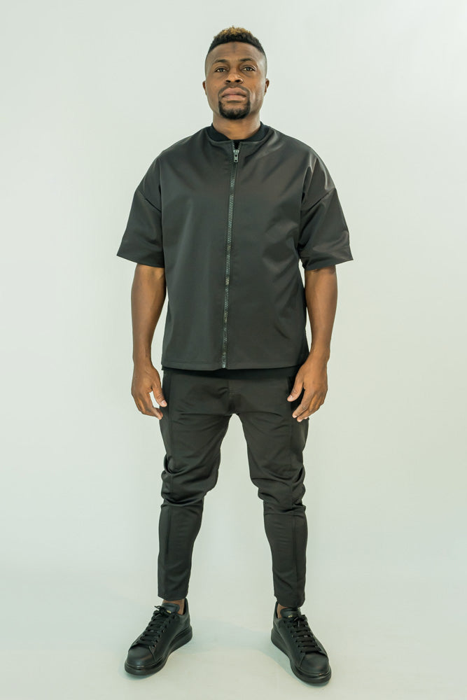 Black Smart-Casual Two-Piece Set