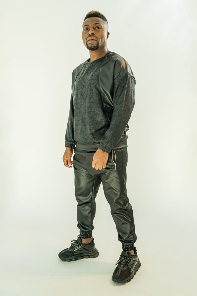 Black Stretch Track Trousers With Zip Pockets