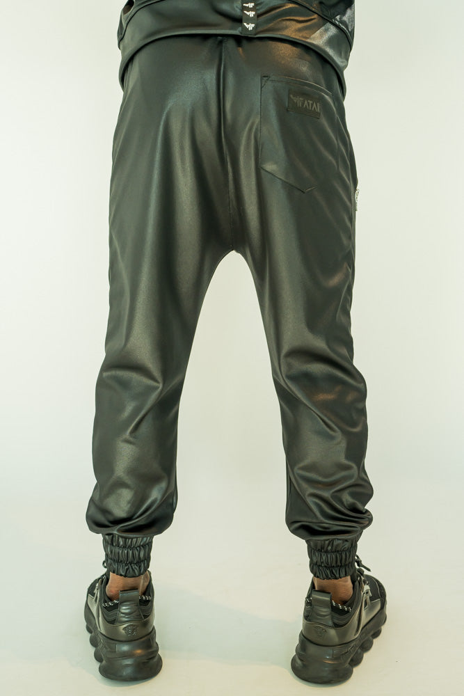 Black Stretch Track Trousers With Zip Pockets