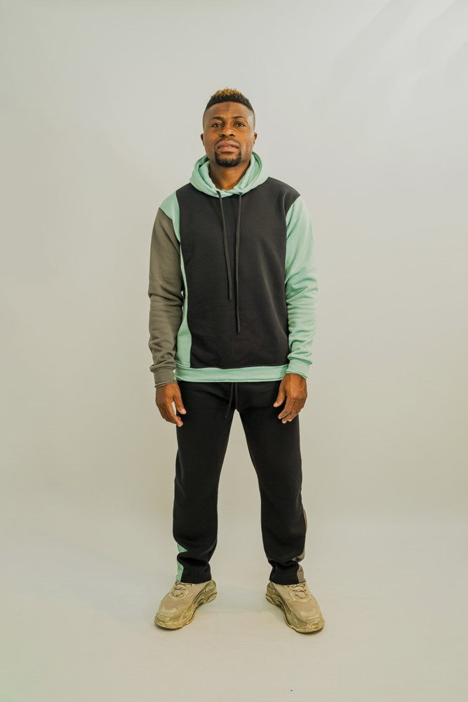 Black, Grey and Mint Green Tracksuit