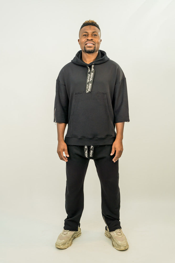 Black Two-Piece Set with Detail Accents
