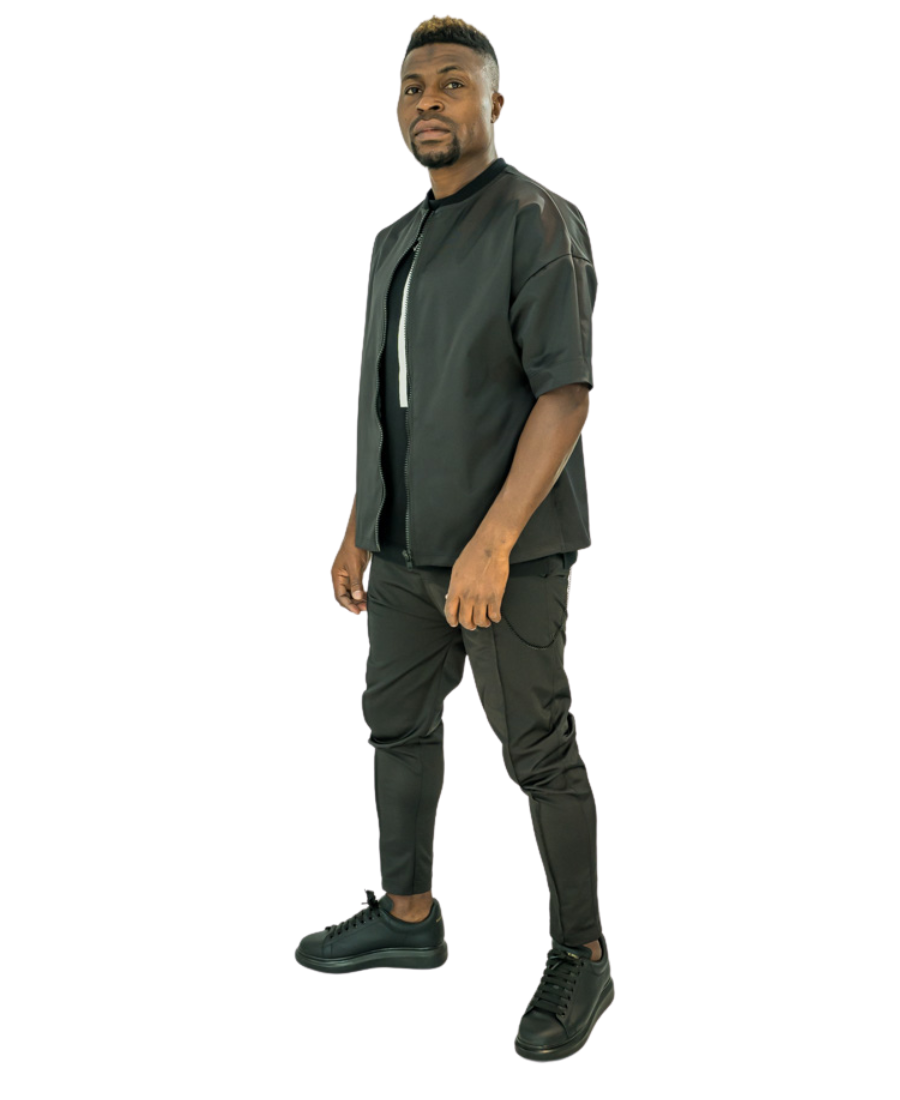 Black Smart-Casual Two-Piece Set