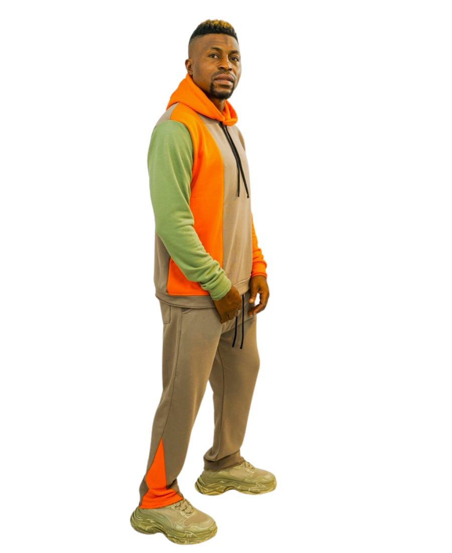 Cappuccino, Orange and Green Tracksuit