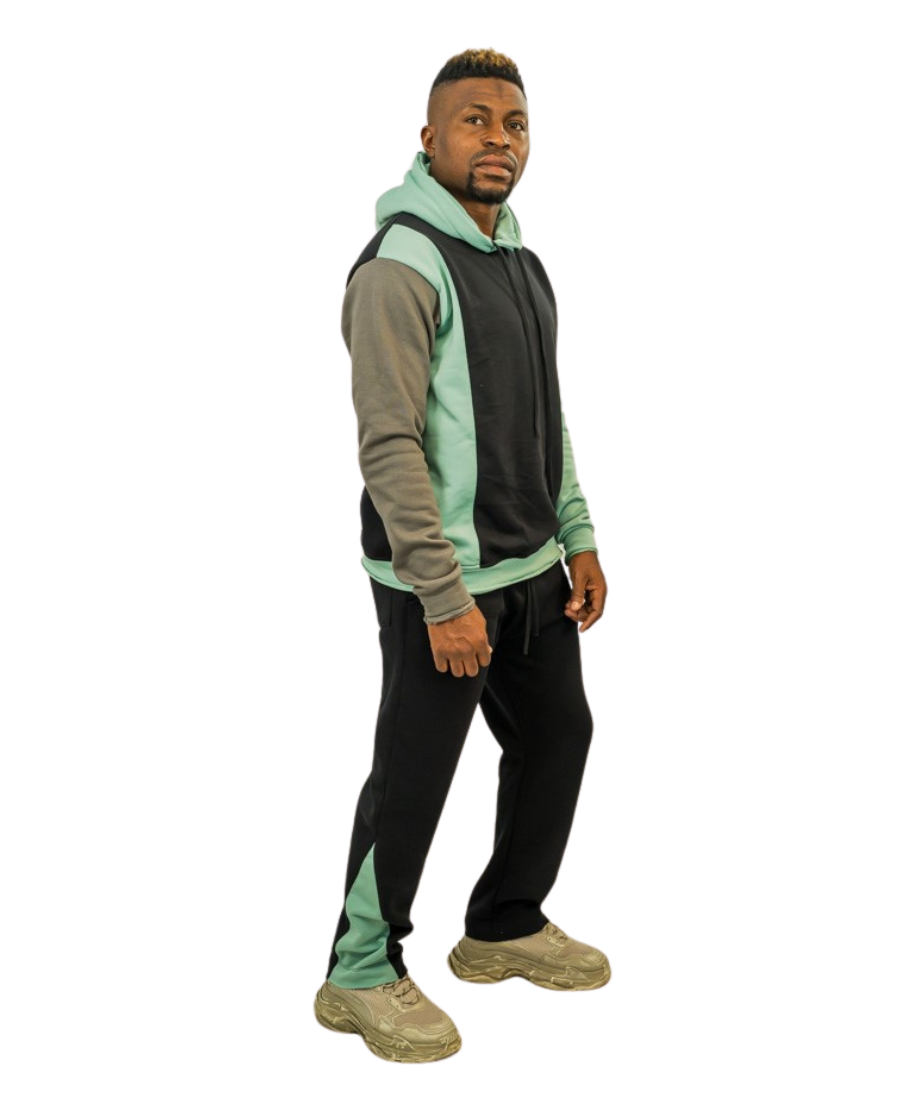 Black, Grey and Mint Green Tracksuit