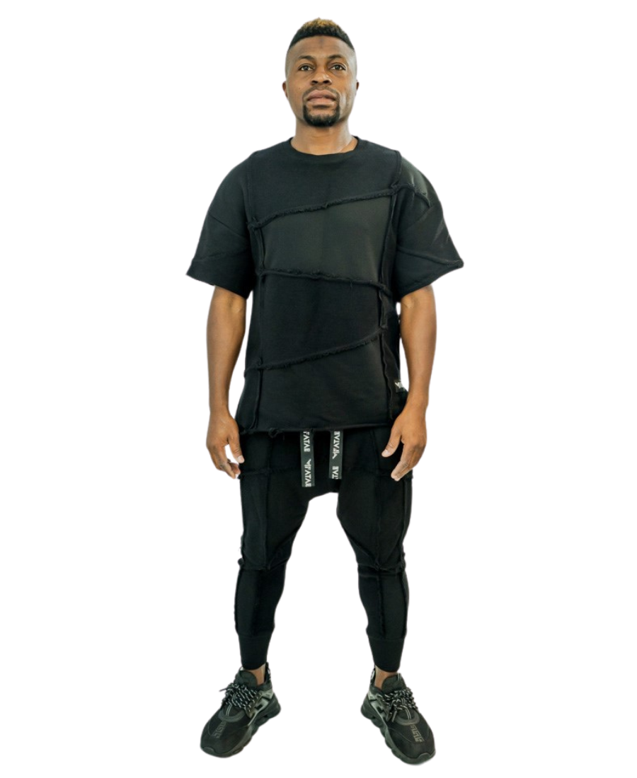 Black Two-Piece Set with Cut-Out Detail