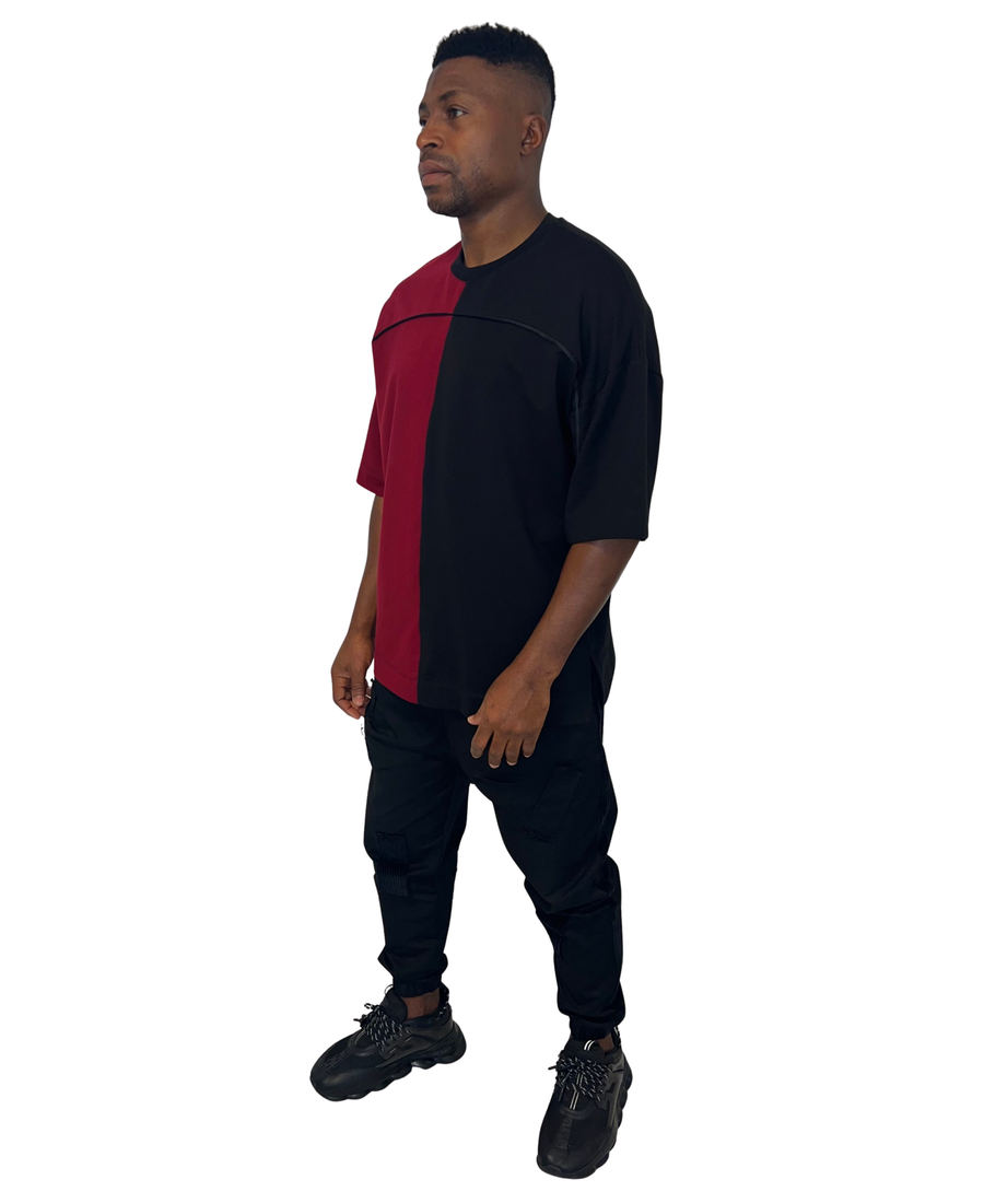 Black and Burgundy T-Shirt
