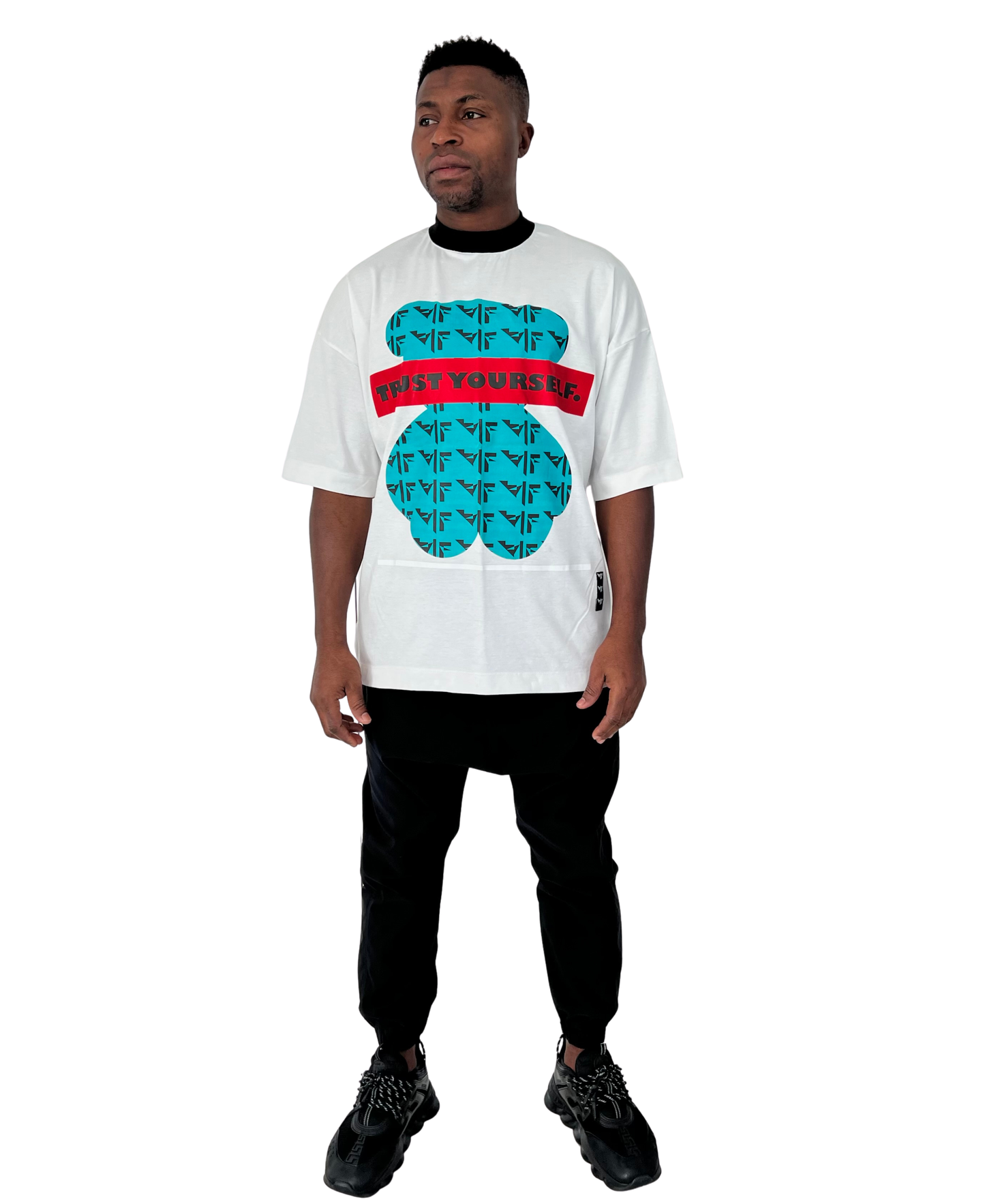 Tricou alb cu print ursulet