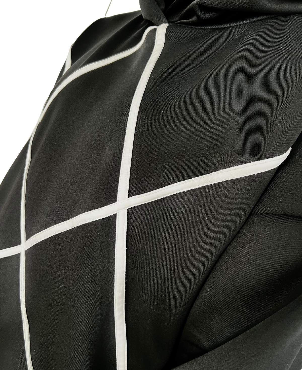 Black Two-Piece Set with Applied White Stripes