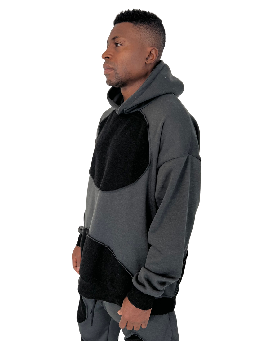 Grey Sweatshirt with Black Details
