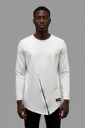 White Top with Diagonal Zip Detail