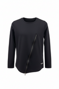 Black Top with Diagonal Zip Detail