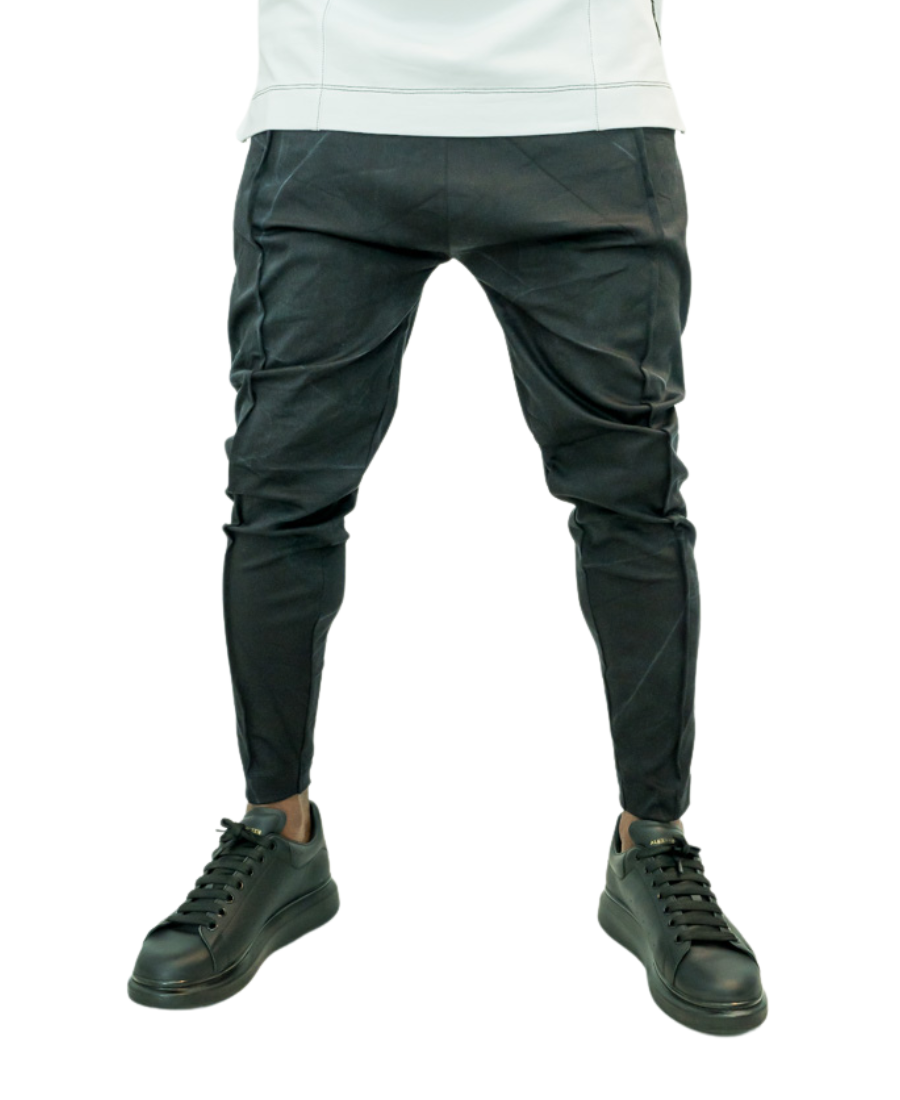 Black Ombre Stretch Jeans with Front and Back Pattern