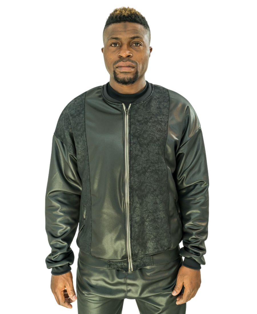 Black Stretch-Fabric Lined Tracksuit Jacket