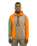 Tri-Color Sweatshirt in Cappuccino, Orange and Green