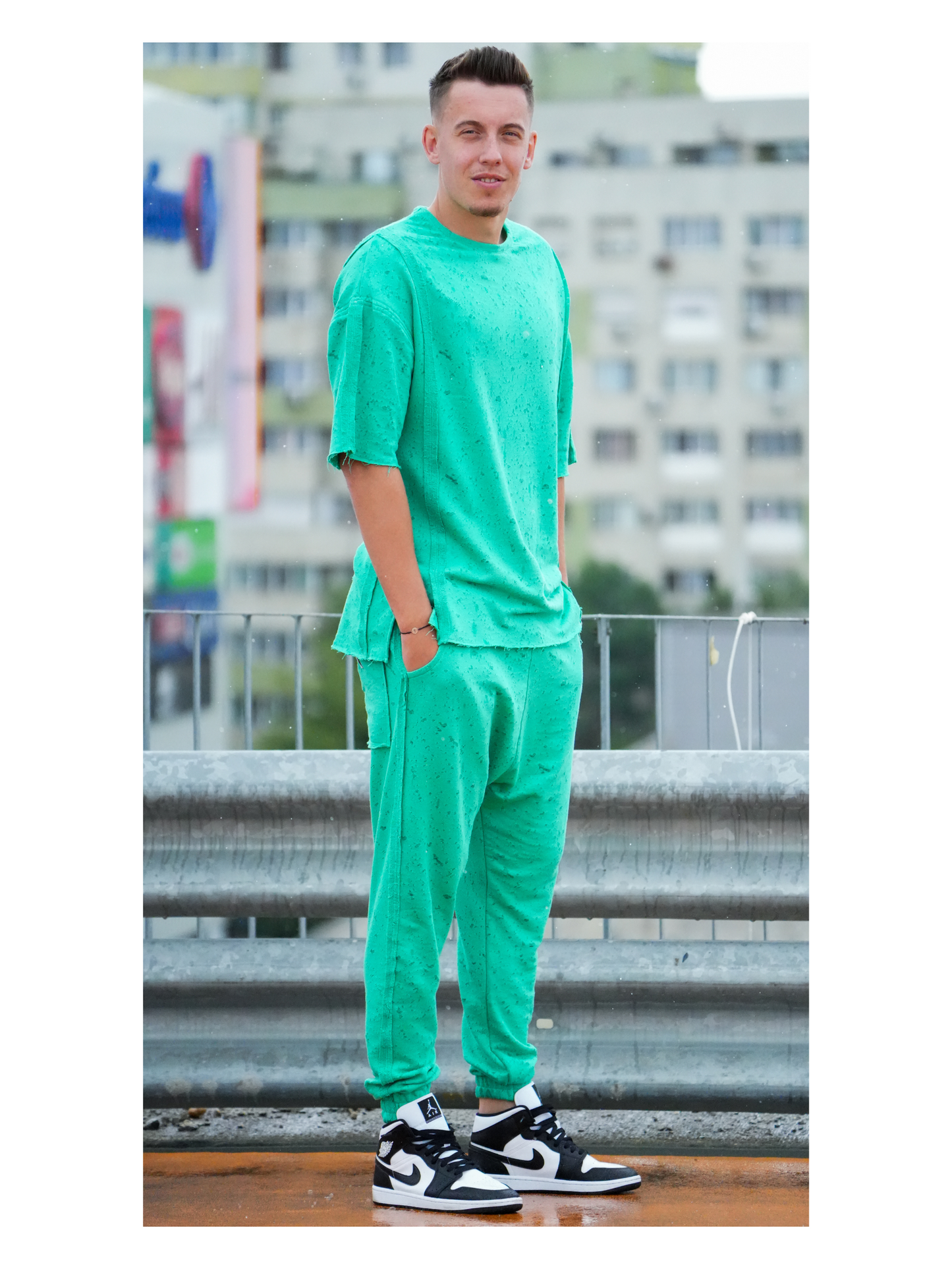 Solid Green Two-Piece Set