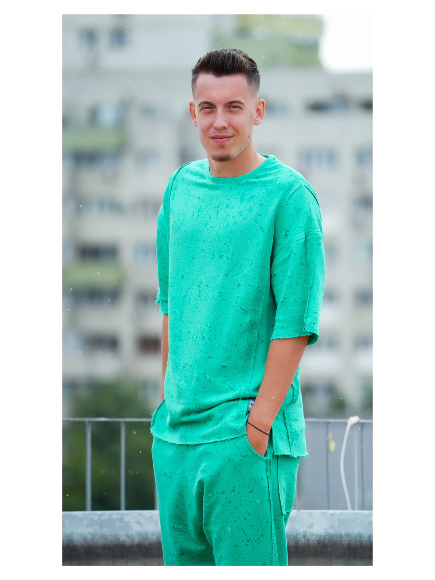 Solid Green Two-Piece Set