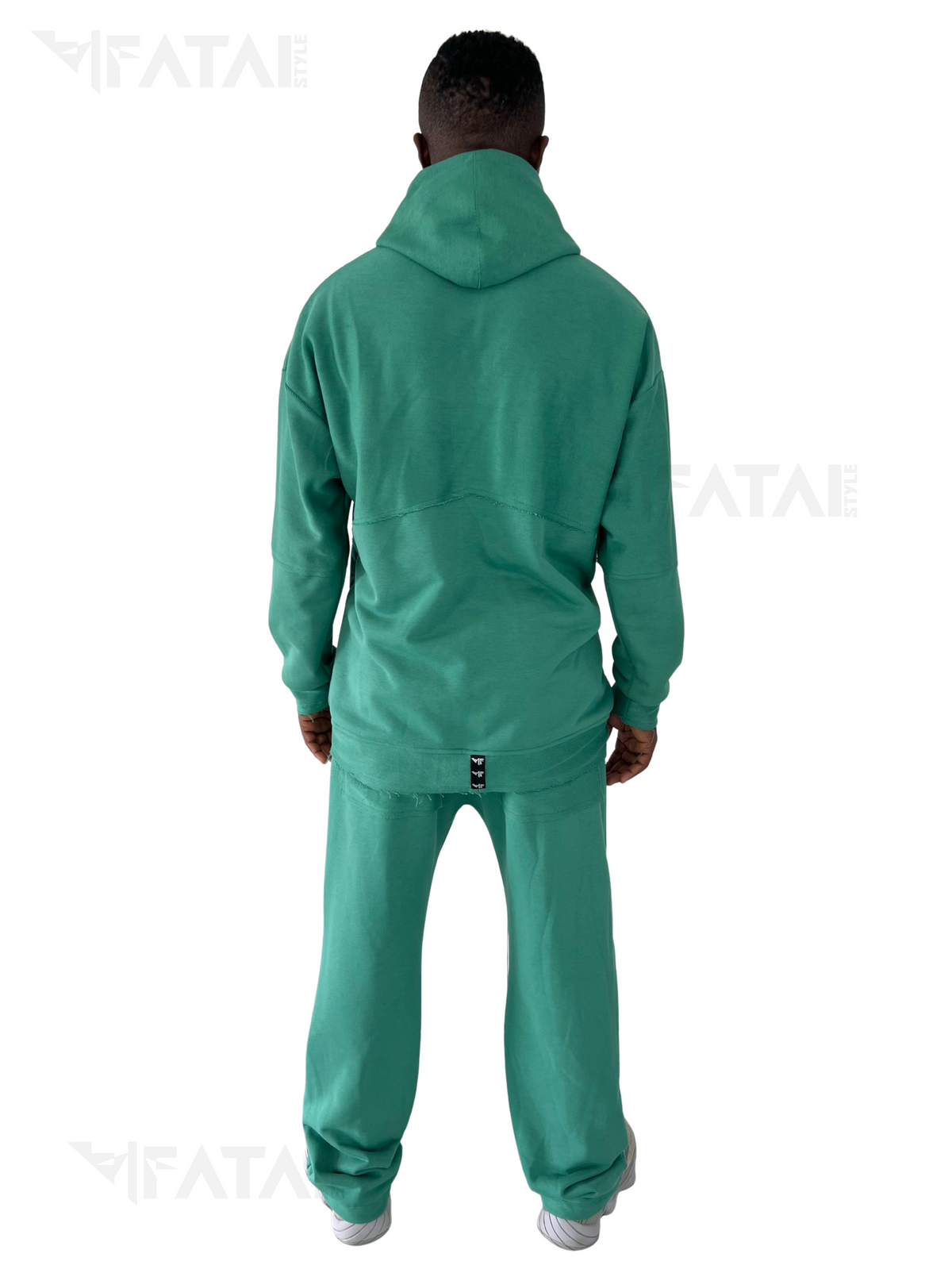 Green Two-Piece Set with Back Panel Inserts