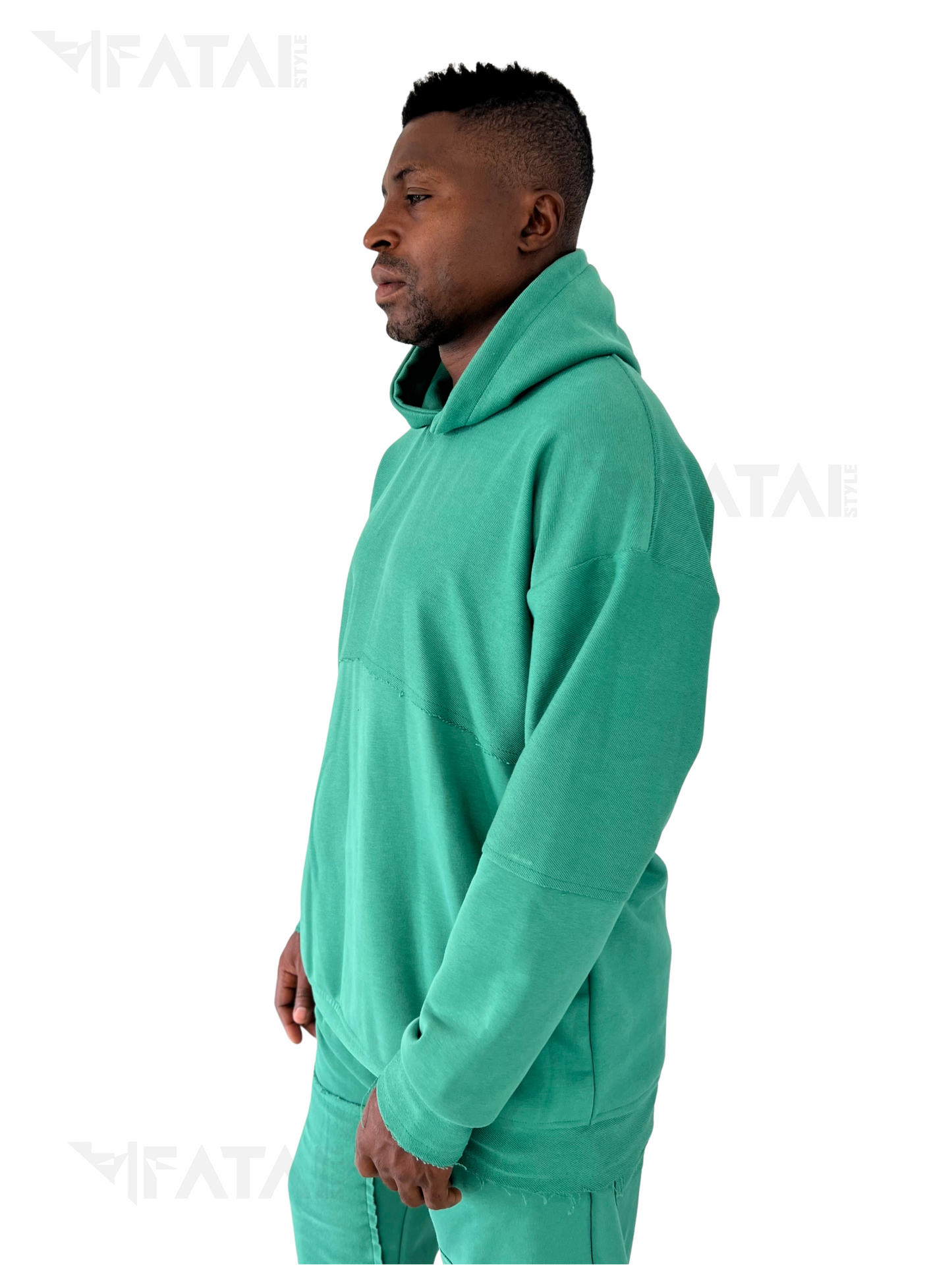 Green Two-Piece Set with Back Panel Inserts