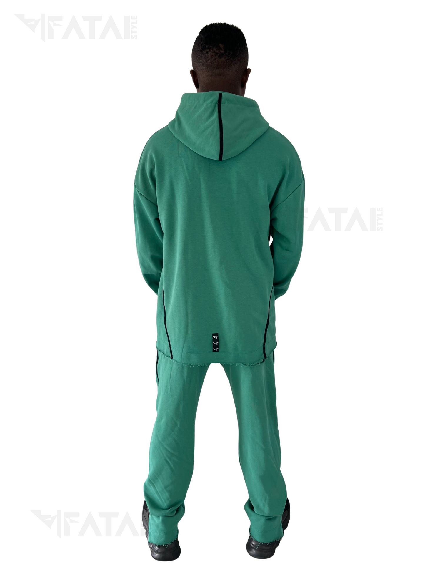 Green Two-Piece Set with Black Accents