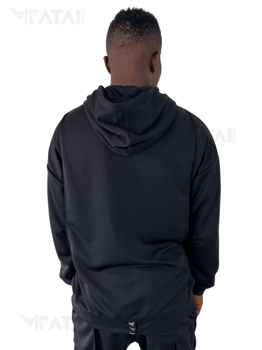 Black-on-Black Sweatshirt with Tonal Details