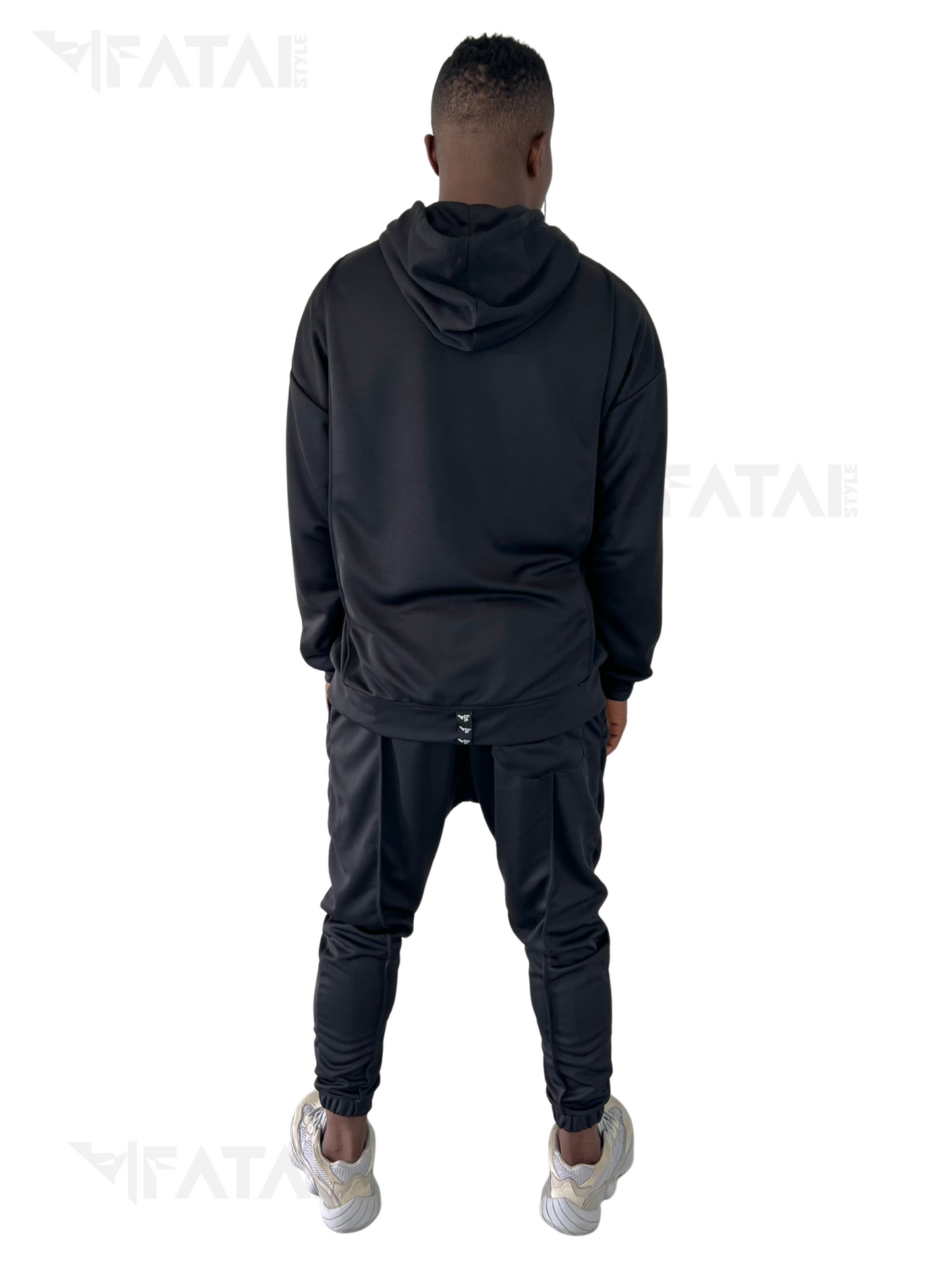 Black Heavyweight Two-Piece Set with Hood