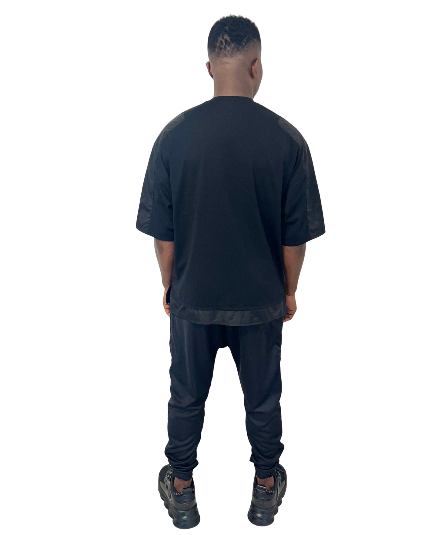 Black Two-Piece Set with Shell Panels