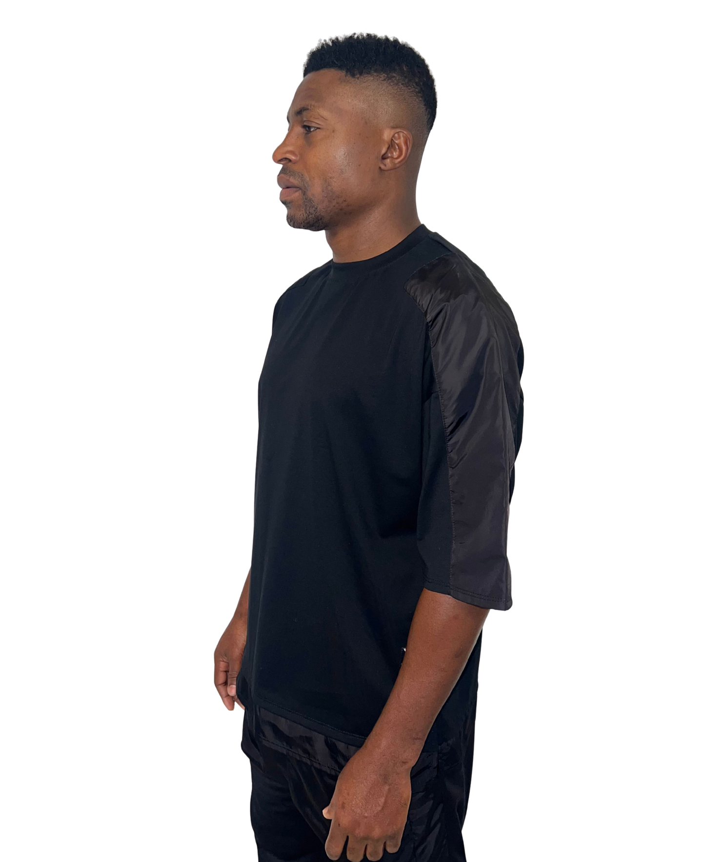 Black Two-Piece Set with Shell Panels