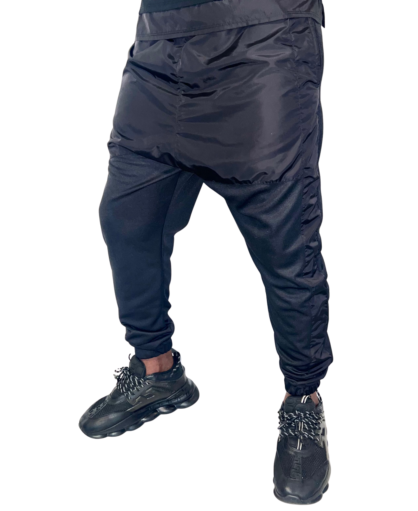 Black Two-Piece Set with Shell Panels