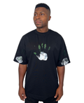 Black Tee with Hand-Painted Wash
