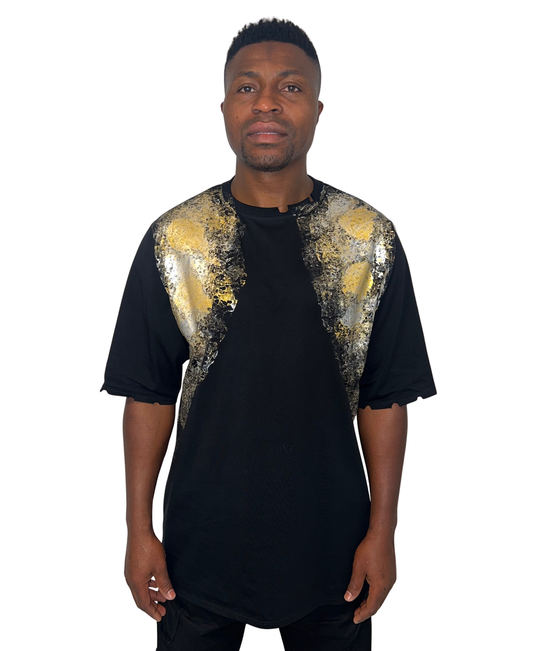 Textured Hand-Dyed Black T-Shirt