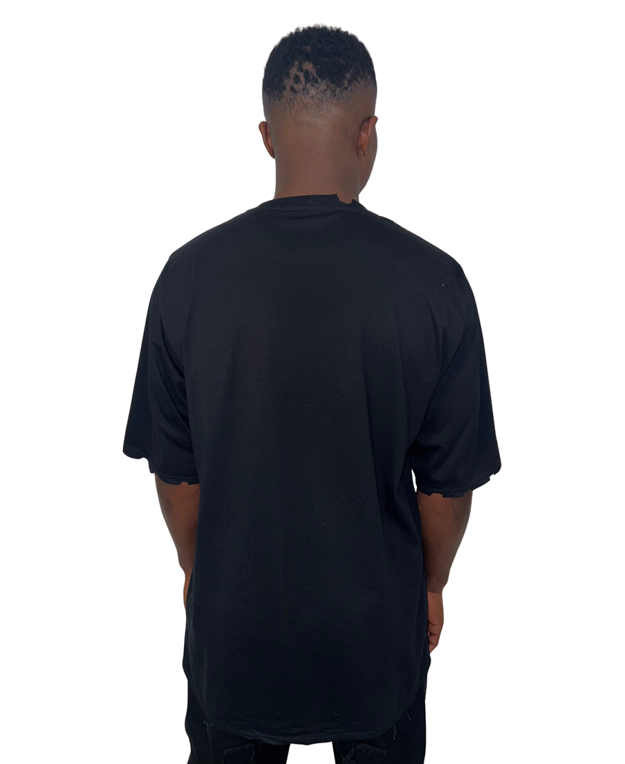 Textured Hand-Dyed Black T-Shirt