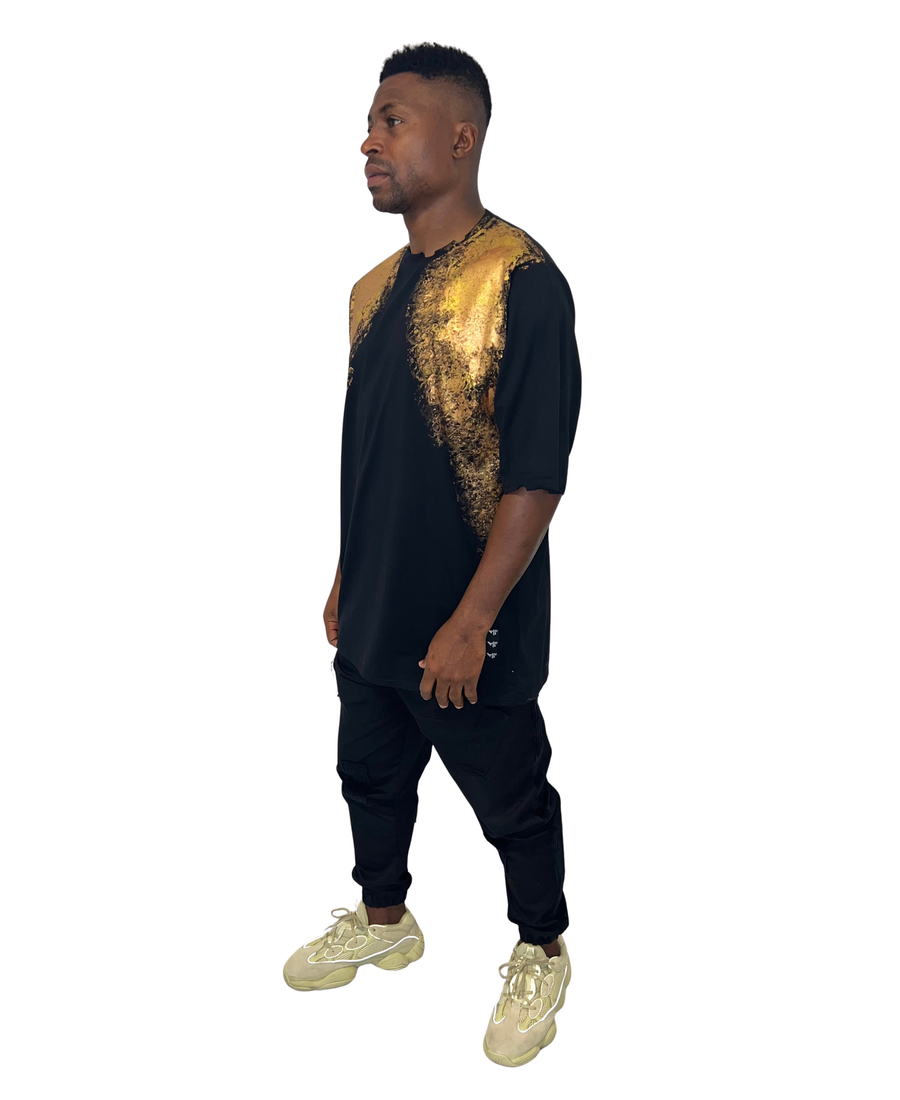 Hand-Painted Black T-Shirt
