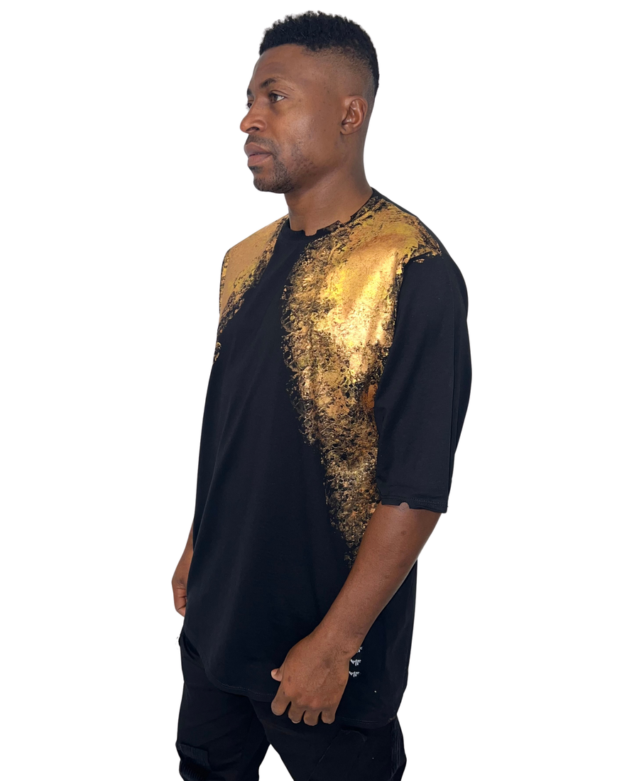 Hand-Painted Black T-Shirt