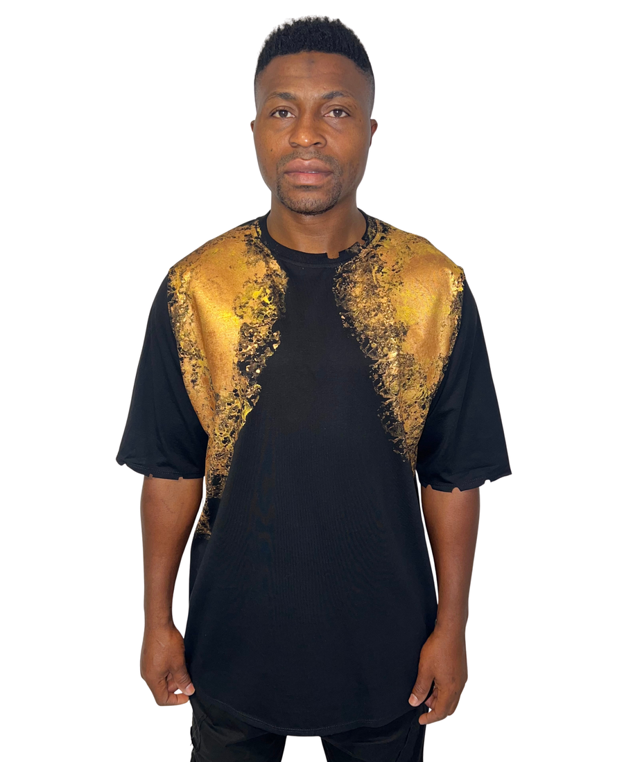 Hand-Painted Black T-Shirt