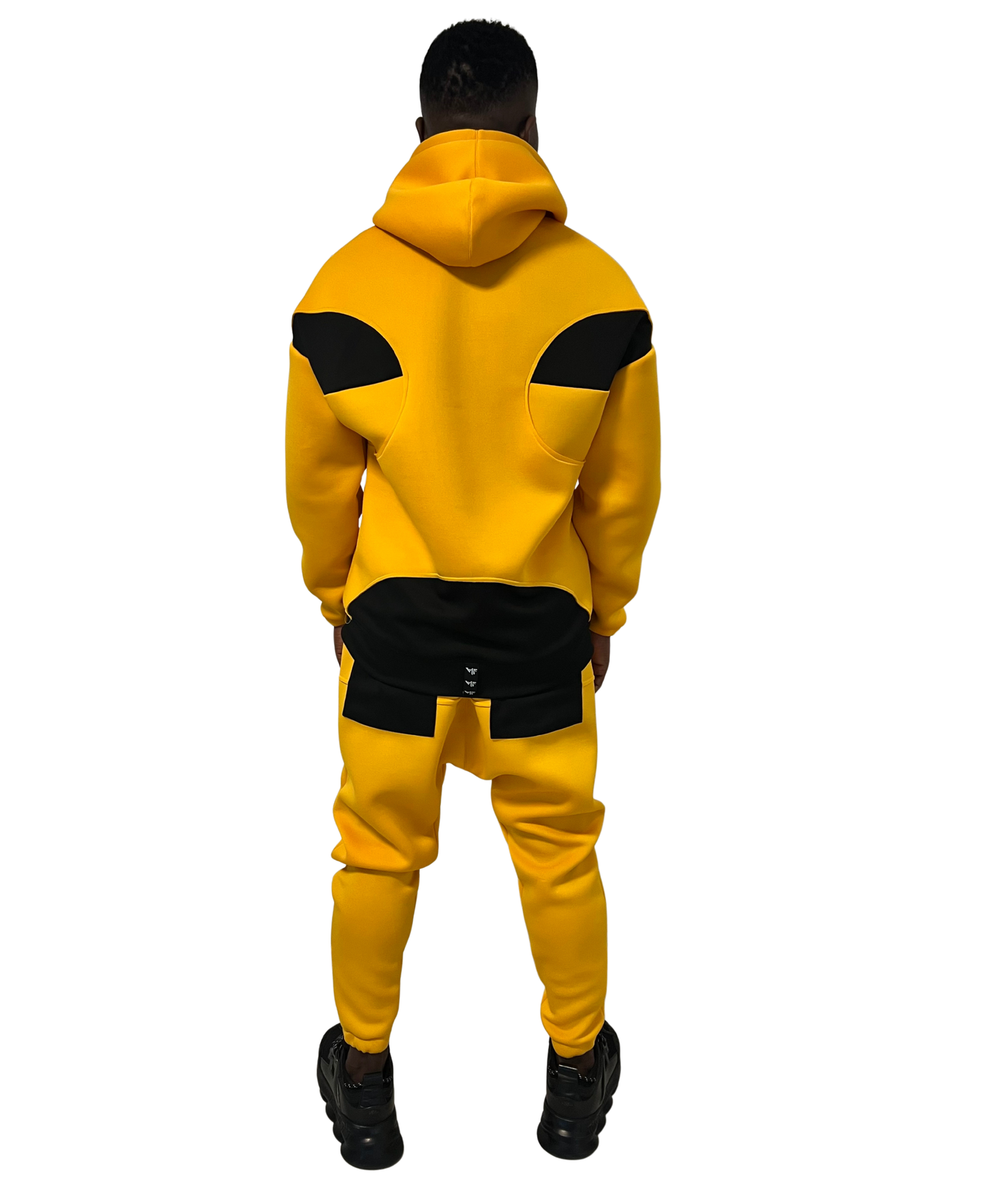 Yellow Tracksuit with Black Contrast Panels