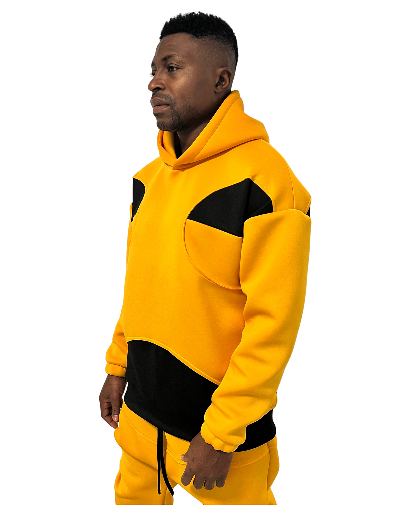 Yellow Tracksuit with Black Contrast Panels
