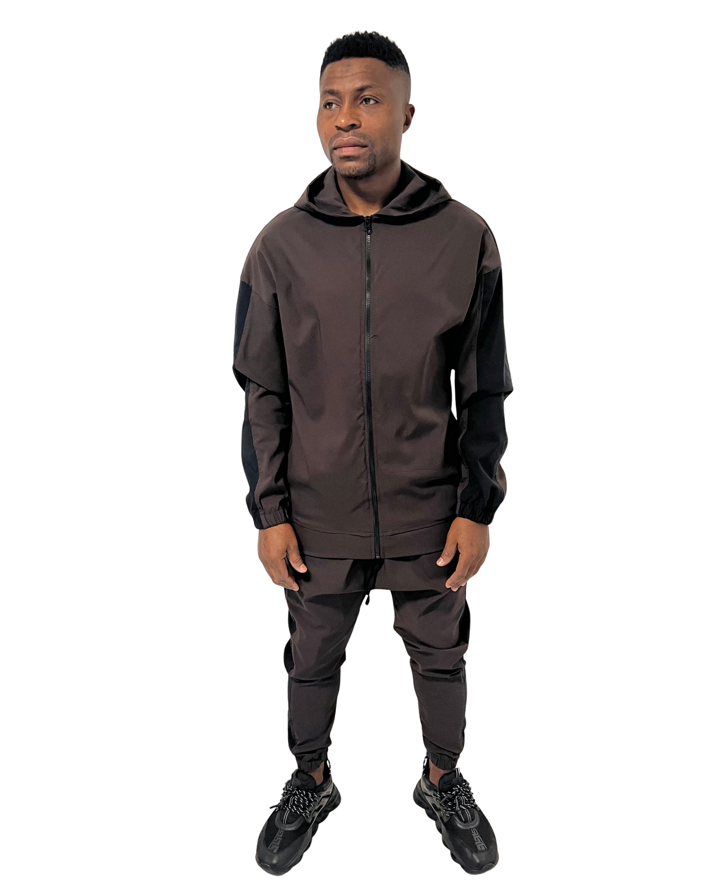 Brown & Black Two-Piece Set