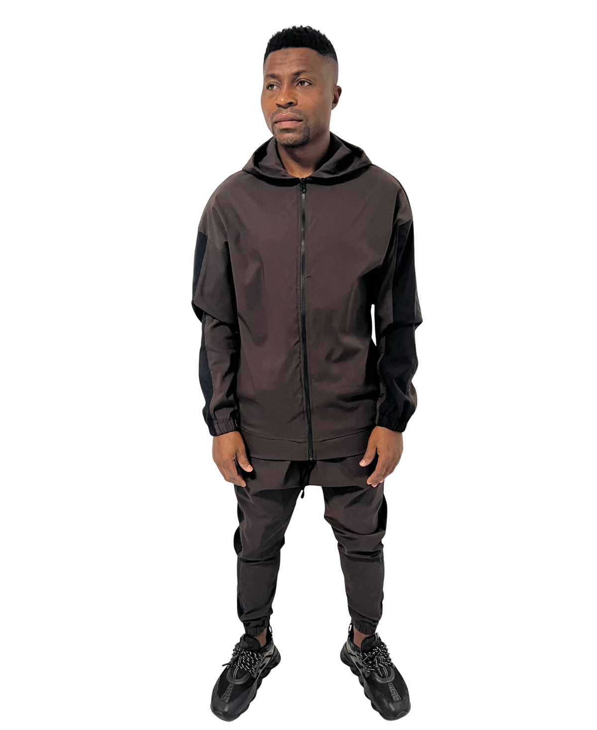 Brown & Black Two-Piece Set