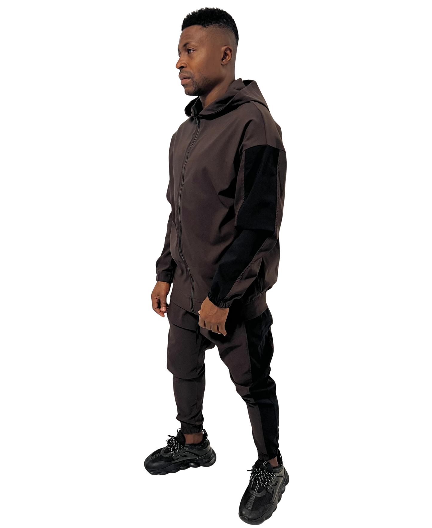 Brown & Black Two-Piece Set